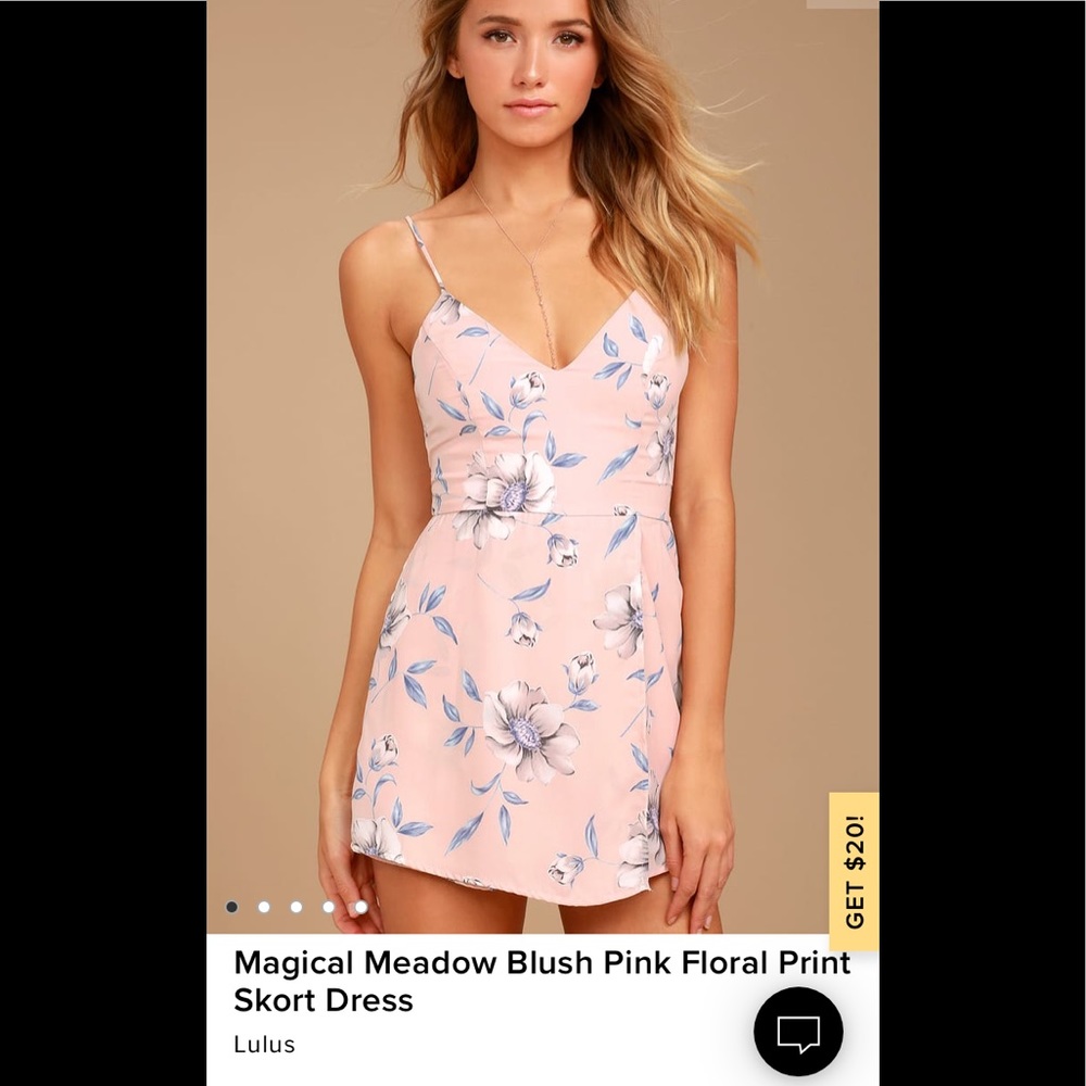 Lulu’s blush pink floral print skort dress